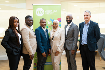 Left to right: Ngozi Emenike, Ephraim Okolo, Godwin Chukwu, Habiba Otatu, Daniel Similaki and Dr Steve Smith