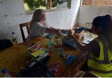 Dr Leigh Cassidy training in the field