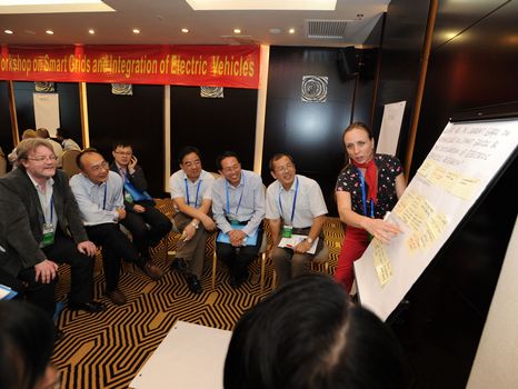 Alicia Greated facilitating at a workshop hosted in China
